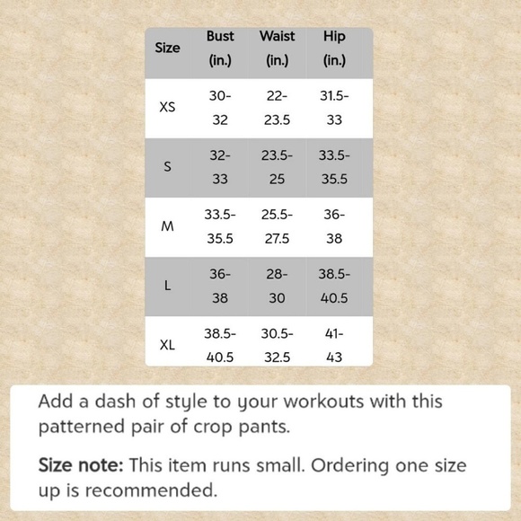 NWOT Soffee Chevron Active Capris - Picture 2 of 2